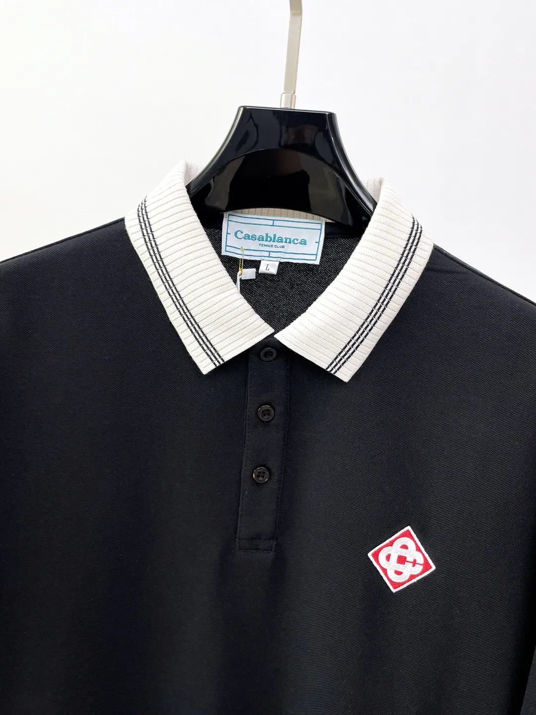 Casablanca New Arrival long-sleeved Polo shirt, original fabric, official Same Style, made of pure cotton pique fabric, custom-made in the same vat, feels very comfortable and smooth, very wide and stylish, produced by a first-line brand Factory, imported Behringer embroidery machine, embroidery is full and textured, collar and collar ribs are woven with imported yarn, will not deform after long-term wear, the most New Arrival style in autumn and winter, fashionable and individual, super Versatile and good-looking Very suitable for both men and women. A must-have item for everyone. Size: M-XXXL
